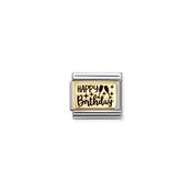 Composable Classic PLATES (IC) in steel and 18k gold Happy Birthday