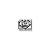 Composable Classic OXIDIZED SYMBOLS in st.steel and 925 sterling silver Heart with dots Soul Sister