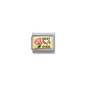 Composable Classic PLATES (IC) in steel, enamel and 18k gold Best mum ever pink PINK