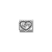 Composable Classic OXIDIZED SYMBOLS in st.steel and 925 sterling silver Love dotted heart