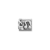 Composable CL SYMBOLS OX steel, Cz and 925 sterling silver Treble clef WHITE note