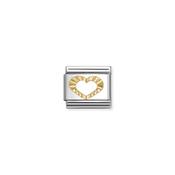 Composable Classic SYMBOLS steel and 18k gold Diamond heart profile