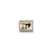 Composable Classic PLATES (IC) in steel and 18k gold You &amp; me puzzle
