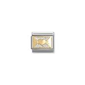 Composable Classic GLITTER PLATES in steel, enamel and 18k gold Heart bow