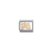 Composable Classic SYMBOLS steel, enamel and 18k gold Pink dance shoes
