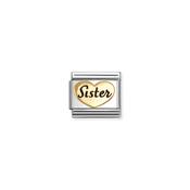 Composable Classic SYMBOLS steel, enamel and 18k gold Sister heart