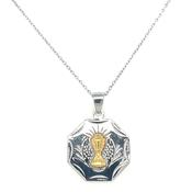 Sterling Silver Two Tone Holy Medal Pendant
