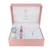 First Holy Communion Watch And Cz Cross Pendant Set