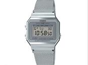 CASIO Vintage Digital Watch with Stainless Steel Mesh Strap