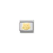 CHARM, COMPOSABLE LINK, CAT FACE IN GOLD