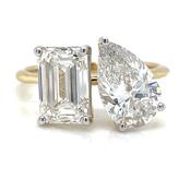 Estelle - 14ct Yellow Gold 3.30ct Laboratory Grown Toi Et Moi Diamond Engagement Ring image
