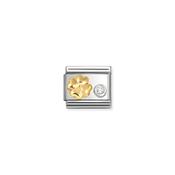 Composable Classic SYMBOLS steel, 750 gold, 925 silver and CZ Four Leaf Clover Cz White