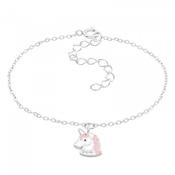 Sterling Silver Unicorn Bracelet With Crystal