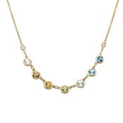 9ct Yellow Gold Multi Gemstone &amp; Diamond Necklace image