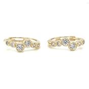 9ct Yellow Gold Round Cz Hoop Earrings image