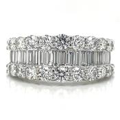 Platinum Laboratory Grown Round And Baguette Graduated Diamond Ring image