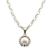 Vintage 9ct Gold Two Tone Claddagh Pendant image