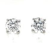 14ct White Gold Laboratory Grown 0.75ct-0.76ct Round Brilliant Four Claw Diamond Earring image