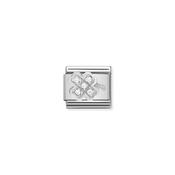 Composable Classic SYMBOLS in stainless steel , enamel and 925 sterling silver Clover in silver and stones image