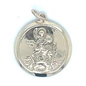 Vintage 9ct Yellow Gold St Christopher Disc Pendant image