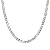 40cm Rhodium Plated Sterling Silver Tennis Necklace image