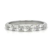Platinum Earth Grown Five Stone Diamond Horizontal Oval Ring
