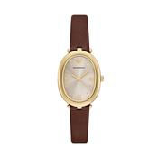 Emporio Armani Sinfonia Two Hand Oval Brown Leather Watch