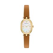 Emporio Armani Sinfonia Two Hand Oval Tan Leather Watch image