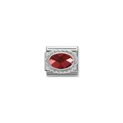 Composable Classic FACETED CZ in stainless steel with 925 sterling silver setting and detail Red