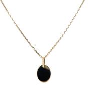 9ct Yellow Gold Oval Disc Necklace - Birthstone