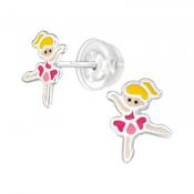 Childrens Sterling Silver Ballerina Earrings image