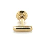 9ct Yellow Gold Rectangular Single Flatback Earring image
