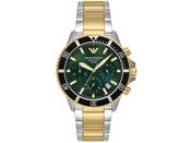 Emporio Armani World Explorer Solar Powered Two Tone Stainless Steel Watch image