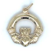 Vintage 9ct Yellow Gold Small Claddagh Pendant image