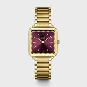 Cluse La Tétragone Watch Steel, Wine stones, Gold Colour