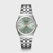 Cluse Retro 70's Watch Steel, Sage Green, Silver Colour