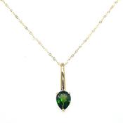 9ct Yellow Gold Earth Grown Chrome Diopside Pear Cut Pendant image