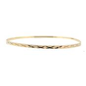 Vintage 9ct Yellow Gold 2mm Bangle With Detailed Design image