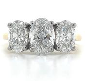 Angelina - 18ct Yellow Gold 2.56ct Laboratory Grown Oval Three Stone Diamond Engagement Ring image