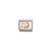 Composable Classic Symbols in stainless steel with 9k rose gold and CZ Family