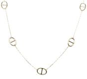 9ct Yellow Gold Marina And Trace Link Necklace