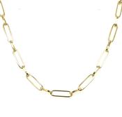 9ct Yellow Gold Paper Link Necklace image