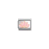 Composable Classic Symbols in stainless steel with 9k rose gold and CZ Pink Lotus Flower