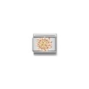 Composable Classic Symbols in stainless steel with 9k rose gold and CZ Sun