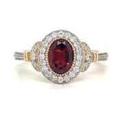9ct Yellow Gold Earth Grown 1.37ct Ruby And Diamond Halo Ring image