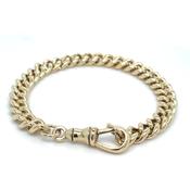 Vintage 9ct Yellow Gold Solid Chunky Curb Bracelet With an Albert Swivel Clasp image