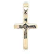 Vintage 9ct Yellow Gold Semi Solid Cross Pendant image