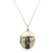 Vintage 9ct Yellow Gold Detailed Locket Pendant image