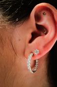 14ct White Gold Laboratory Grown Diamond Hoop &amp; Six Claw Stud Earring Bundle