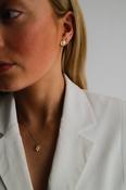 9ct Yellow Gold Asymmetrical Crinkle Earring &amp; Pendant Bundle With Pearl